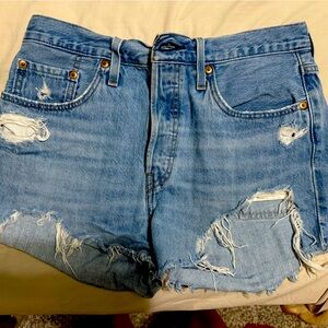 Levi’s high waisted denim shorts